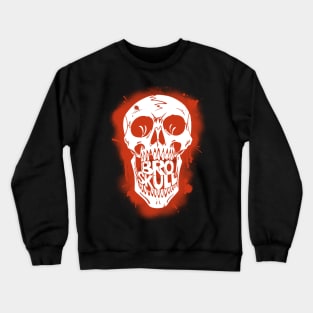 Broskull Logo V.1 White on Red Full size logo Crewneck Sweatshirt